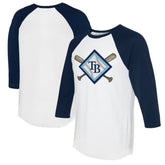 Tampa Bay Rays Tiny Turnip Women's Diamond Cross Bats 3/4-Sleeve Raglan T-Shirt Online