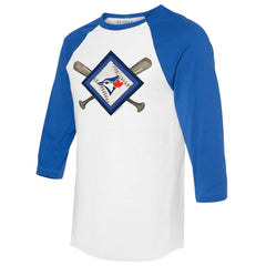 Toronto Blue Jays Tiny Turnip Women's Diamond Cross Bats 3/4-Sleeve Raglan T-Shirt Online