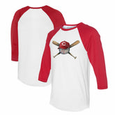 Cincinnati Reds Tiny Turnip Women's Hat Crossbats 3/4-Sleeve Raglan T-Shirt Sale