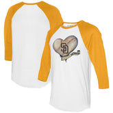 San Diego Padres Tiny Turnip Women's Heart Banner 3/4-Sleeve Raglan T-Shirt Discount