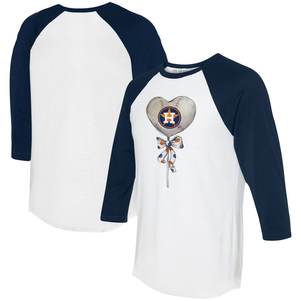 Houston Astros Tiny Turnip Women's Heart Lolly 3/4-Sleeve Raglan T-Shirt Sale