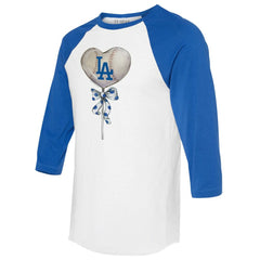 Los Angeles Dodgers Tiny Turnip Women's Heart Lolly 3/4-Sleeve Raglan T-Shirt for sale