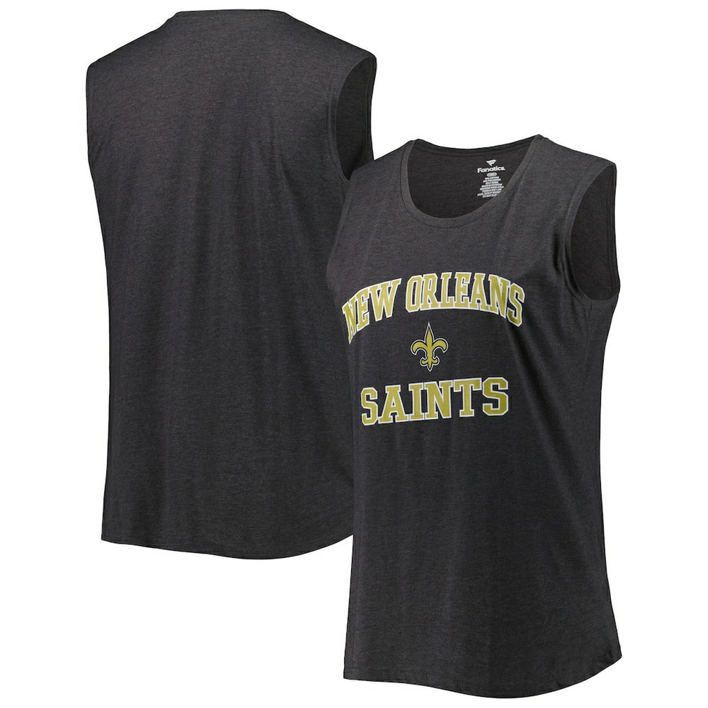 New Orleans Saints Women's Plus Size Tank Top - Heather Charcoal - Fanatics