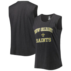 New Orleans Saints Women's Plus Size Tank Top - Heather Charcoal - Fanatics