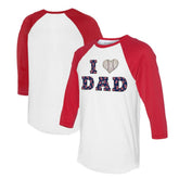 Boston Red Sox Tiny Turnip Women's I Love Dad 3/4-Sleeve Raglan T-Shirt Discount