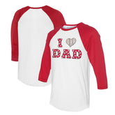 Philadelphia Phillies Tiny Turnip Women's I Love Dad 3/4-Sleeve Raglan T-Shirt Discount