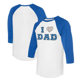 Los Angeles Dodgers Tiny Turnip Women's I Love Dad 3/4-Sleeve Raglan T-Shirt Online