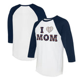 Detroit Tigers Tiny Turnip Women's I Love Mom 3/4-Sleeve Raglan T-Shirt for sale