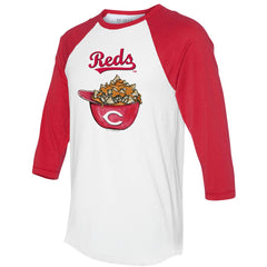 Cincinnati Reds Tiny Turnip Women's Nacho Helmet 3/4-Sleeve Raglan T-Shirt Sale