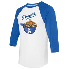 Los Angeles Dodgers Tiny Turnip Women's Nacho Helmet 3/4-Sleeve Raglan T-Shirt Online