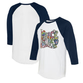 Atlanta Braves Tiny Turnip Women's Peace Love Baseball 3/4-Sleeve Raglan T-Shirt Near Me