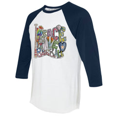 Houston Astros Tiny Turnip Women's Peace Love Baseball 3/4-Sleeve Raglan T-Shirt Online