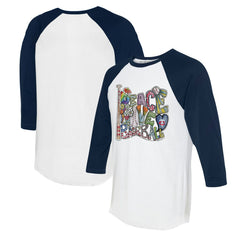 Minnesota Twins Tiny Turnip Women's Peace Love Baseball 3/4-Sleeve Raglan T-Shirt Online