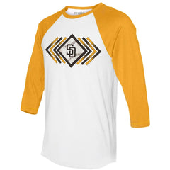 San Diego Padres Tiny Turnip Women's Prism Arrows 3/4-Sleeve Raglan T-Shirt Online