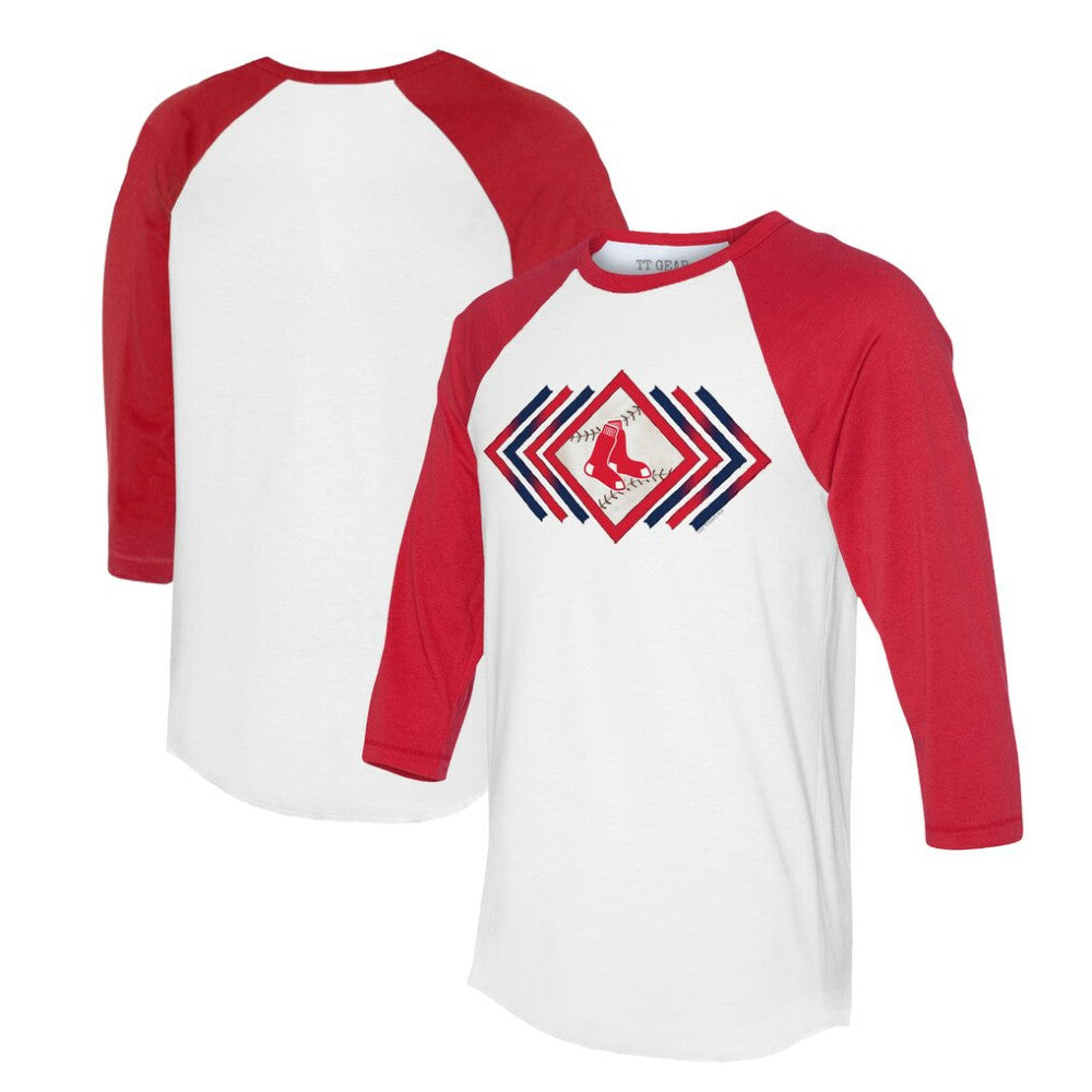 Boston Red Sox Tiny Turnip Women's Prism Arrows 3/4-Sleeve Raglan T-Shirt Sale
