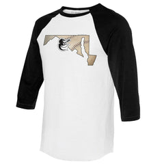Baltimore Orioles Tiny Turnip Unisex State Outline 3/4-Sleeve Raglan T-Shirt Outlet