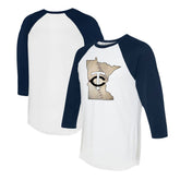 Minnesota Twins Tiny Turnip Unisex State Outline 3/4-Sleeve Raglan T-Shirt Sale