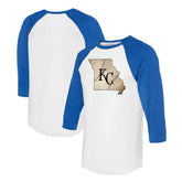 Kansas City Royals Tiny Turnip Unisex State Outline 3/4-Sleeve Raglan T-Shirt Discount