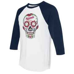 Washington Nationals Tiny Turnip Unisex Sugar Skull 3/4-Sleeve Raglan T-Shirt Near Me
