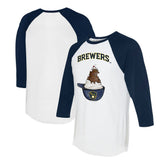 Milwaukee Brewers Tiny Turnip Unisex Sundae Helmet 3/4-Sleeve Raglan T-Shirt Outlet