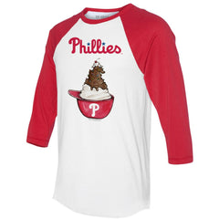 Philadelphia Phillies Tiny Turnip Unisex Sundae Helmet 3/4-Sleeve Raglan T-Shirt Online