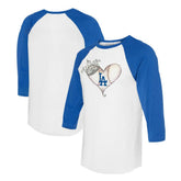 Los Angeles Dodgers Tiny Turnip Unisex Tiara Heart 3/4-Sleeve Raglan T-Shirt Discount