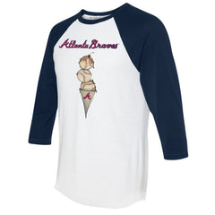 Atlanta Braves Tiny Turnip Unisex Triple Scoop 3/4-Sleeve Raglan T-Shirt Sale