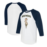 Milwaukee Brewers Tiny Turnip Unisex Triple Scoop 3/4-Sleeve Raglan T-Shirt Sale