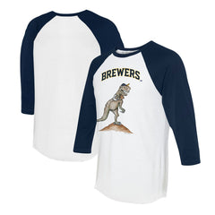Milwaukee Brewers Tiny Turnip Unisex TT Rex 3/4-Sleeve Raglan T-Shirt for sale
