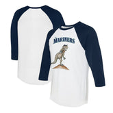 Seattle Mariners Tiny Turnip Unisex TT Rex 3/4-Sleeve Raglan T-Shirt for sale