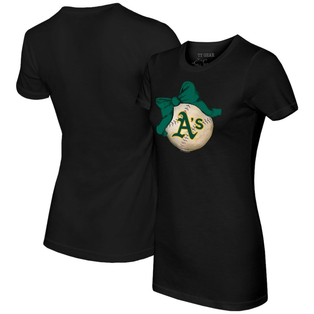 Athletics Tiny Turnip Women's Baseball Bow T-Shirt Online