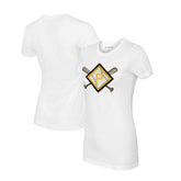 Pittsburgh Pirates Tiny Turnip Women's Diamond Cross Bats T-Shirt Discount