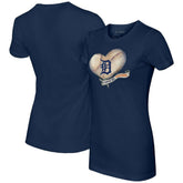 Detroit Tigers Tiny Turnip Women's Heart Banner T-Shirt Outlet