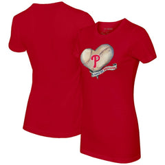 Philadelphia Phillies Tiny Turnip Women's Heart Banner T-Shirt Sale