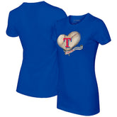 Texas Rangers Tiny Turnip Women's Heart Banner T-Shirt for sale