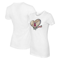 Los Angeles Angels Tiny Turnip Women's Heart Banner T-Shirt Outlet