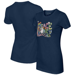 Milwaukee Brewers Tiny Turnip Women's Peace Love Baseball Fitted T-Shirt Discount