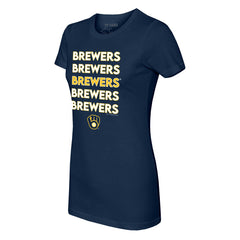 Milwaukee Brewers Tiny Turnip Women's Stacked T-Shirt Discount