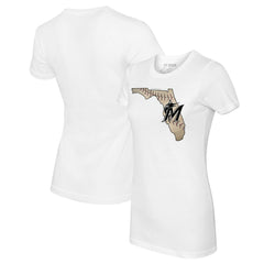 Miami Marlins Tiny Turnip Women's State Outline T-Shirt Discount