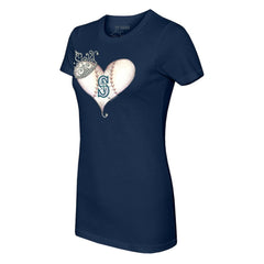 Seattle Mariners Tiny Turnip Women's Tiara Heart T-Shirt Sale