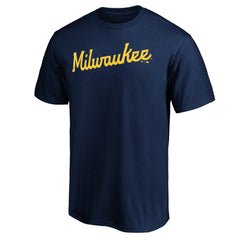 Milwaukee Brewers Official Team Wordmark T-Shirt Outlet