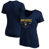 Milwaukee Brewers Women's Core Live For It V-Neck T-Shirt for sale