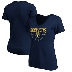 Milwaukee Brewers Women's Core Live For It V-Neck T-Shirt for sale