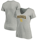San Diego Padres Women's Core Team Lock Up Wordmark V-Neck T-Shirt for sale