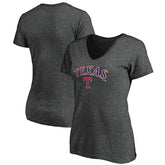 Texas Rangers Women's Core Team Lock Up Wordmark V-Neck T-Shirt Discount