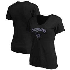 Colorado Rockies Women's Core Team Lock Up V-Neck T-Shirt Discount
