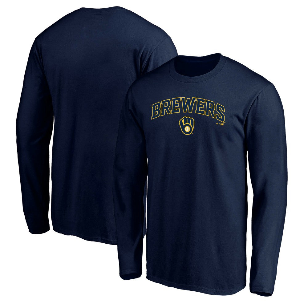 Milwaukee Brewers Team Lock Up Wordmark Long Sleeve T-Shirt Outlet