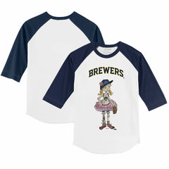 Milwaukee Brewers Tiny Turnip Youth Babes 3/4-Sleeve Raglan T-Shirt Sale