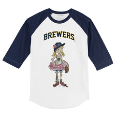 Milwaukee Brewers Tiny Turnip Youth Babes 3/4-Sleeve Raglan T-Shirt Sale