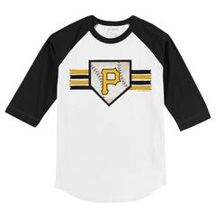 Pittsburgh Pirates Tiny Turnip Youth Base Stripe 3/4-Sleeve Raglan T-Shirt Outlet